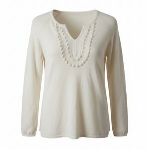 J. Jill Cream Blouse with Lace Detail